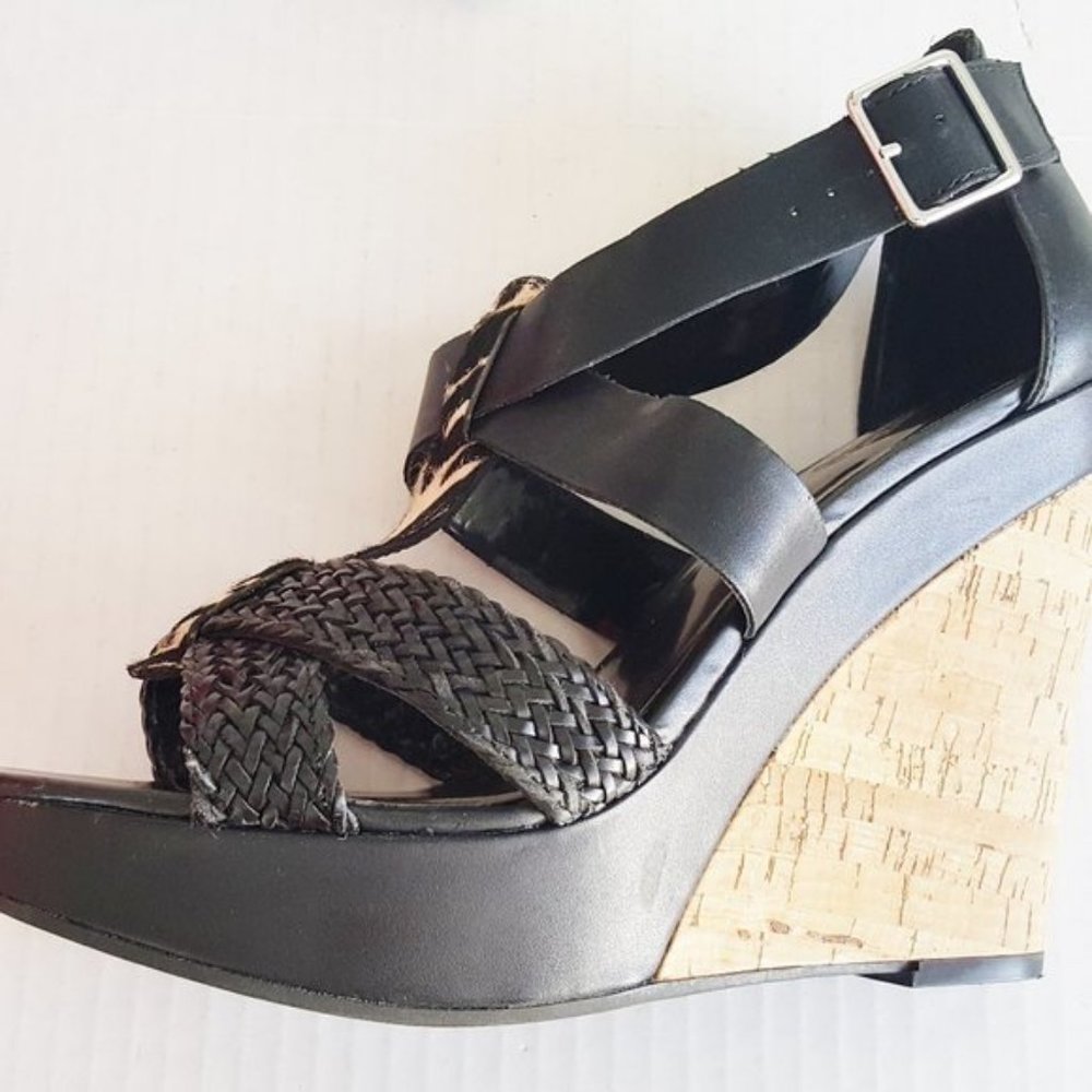 CARLOS SANTANA Carley High Heel Wedge Sz 10 5.5" H